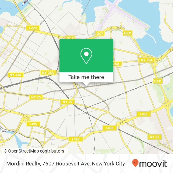 Mapa de Mordini Realty, 7607 Roosevelt Ave