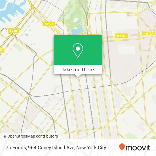 Mapa de 7b Foods, 964 Coney Island Ave