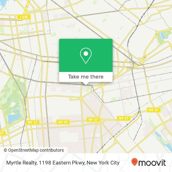 Mapa de Myrtle Realty, 1198 Eastern Pkwy