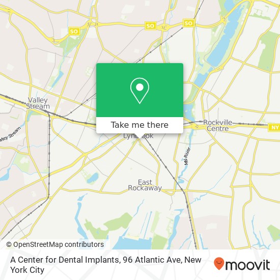 Mapa de A Center for Dental Implants, 96 Atlantic Ave