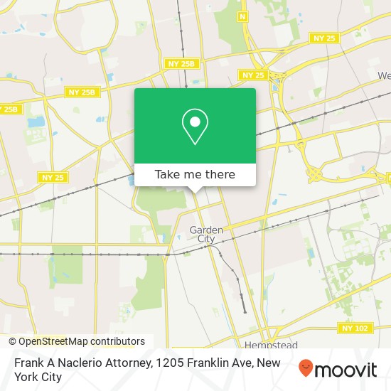 Frank A Naclerio Attorney, 1205 Franklin Ave map