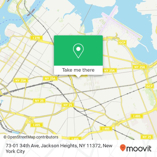 Mapa de 73-01 34th Ave, Jackson Heights, NY 11372