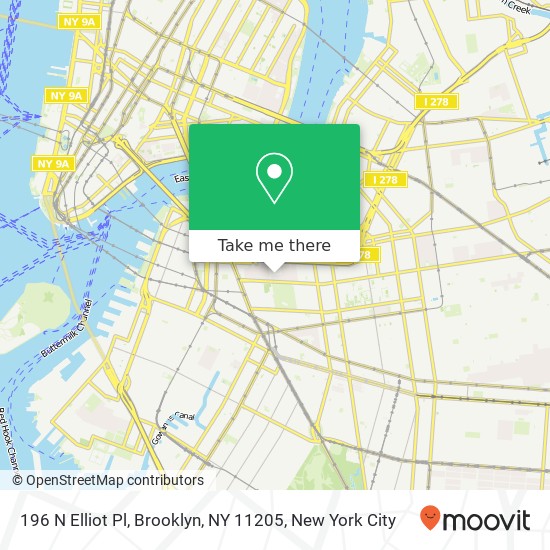 Mapa de 196 N Elliot Pl, Brooklyn, NY 11205