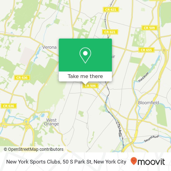 Mapa de New York Sports Clubs, 50 S Park St