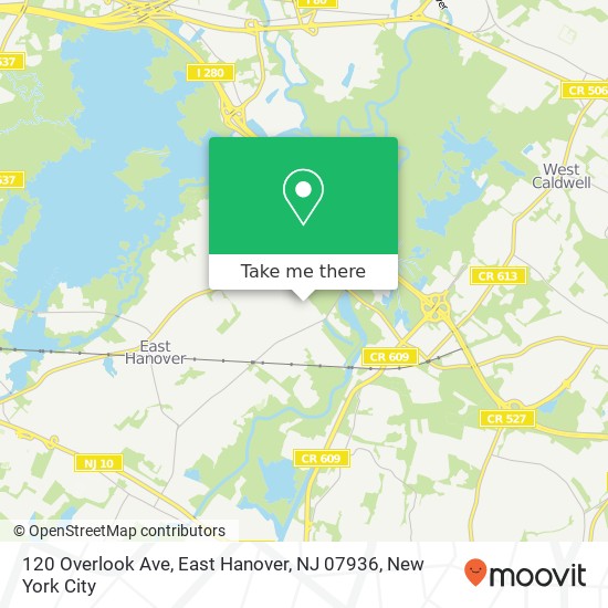 Mapa de 120 Overlook Ave, East Hanover, NJ 07936