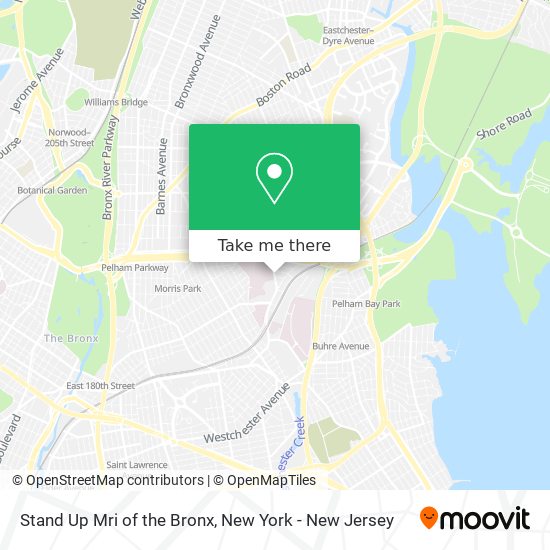 Stand Up Mri of the Bronx map