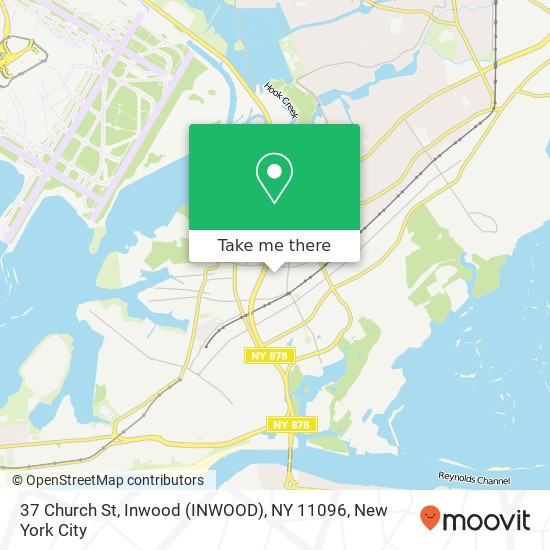 Mapa de 37 Church St, Inwood (INWOOD), NY 11096