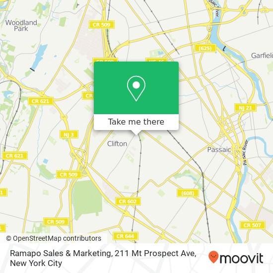 Mapa de Ramapo Sales & Marketing, 211 Mt Prospect Ave