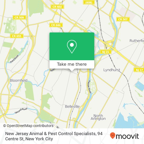 New Jersey Animal & Pest Control Specialists, 94 Centre St map