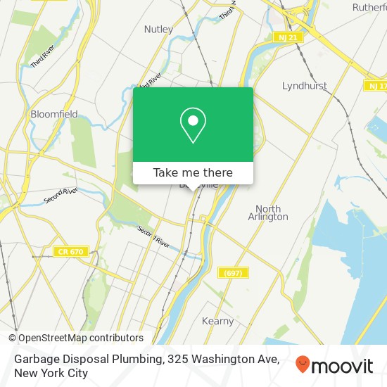 Mapa de Garbage Disposal Plumbing, 325 Washington Ave