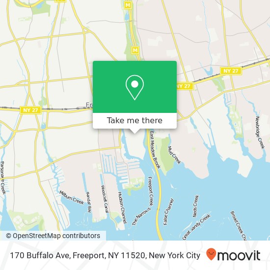 Mapa de 170 Buffalo Ave, Freeport, NY 11520