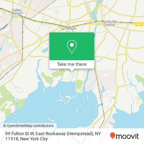Mapa de 99 Fulton St W, East Rockaway (Hempstead), NY 11518