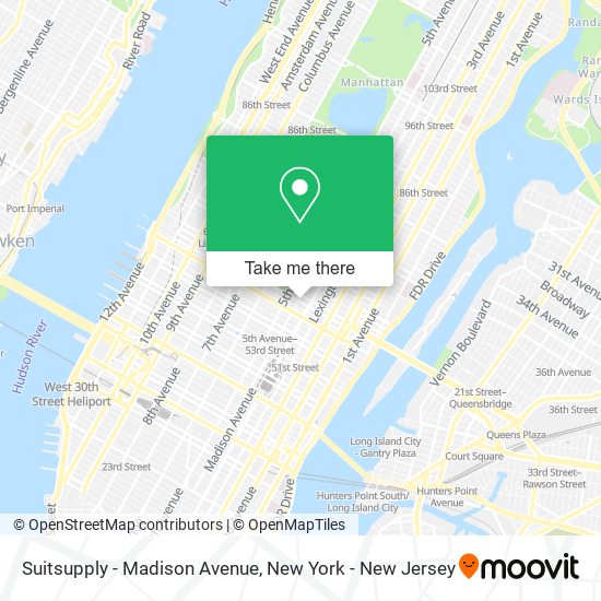 Mapa de Suitsupply - Madison Avenue