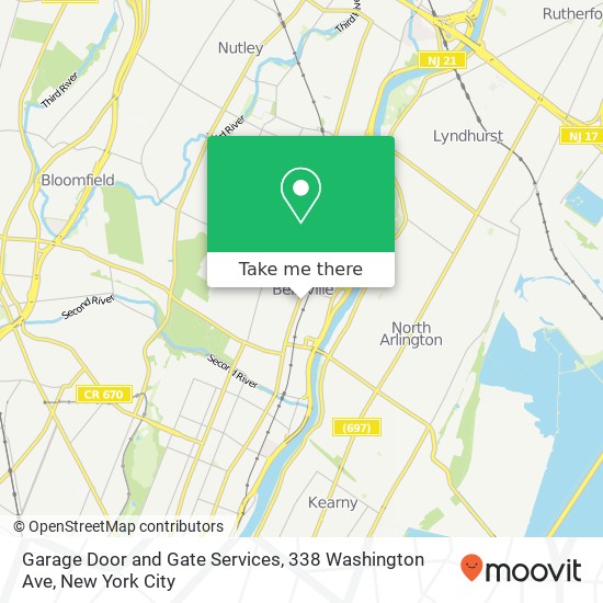 Mapa de Garage Door and Gate Services, 338 Washington Ave