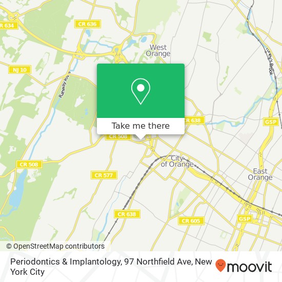 Mapa de Periodontics & Implantology, 97 Northfield Ave