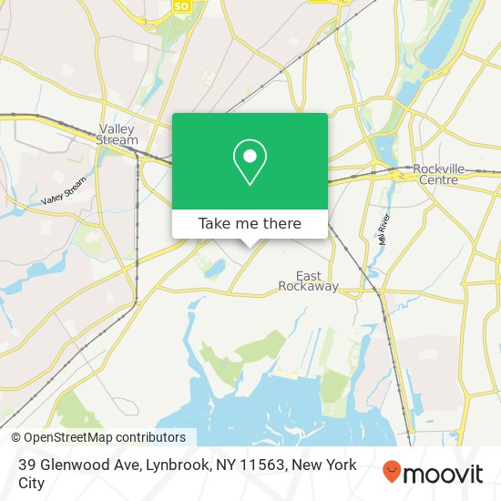 Mapa de 39 Glenwood Ave, Lynbrook, NY 11563
