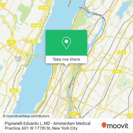 Pignanelli Eduardo L, MD - Amsterdam Medical Practice, 601 W 177th St map