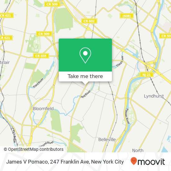 Mapa de James V Pomaco, 247 Franklin Ave