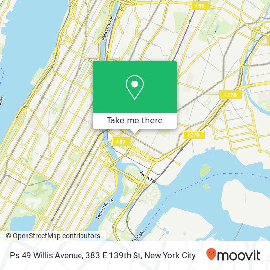 Ps 49 Willis Avenue, 383 E 139th St map