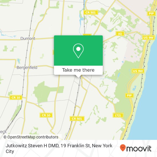 Jutkowitz Steven H DMD, 19 Franklin St map