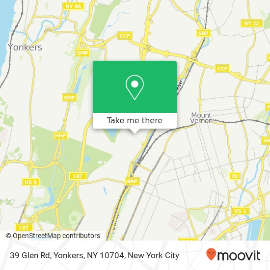 39 Glen Rd, Yonkers, NY 10704 map