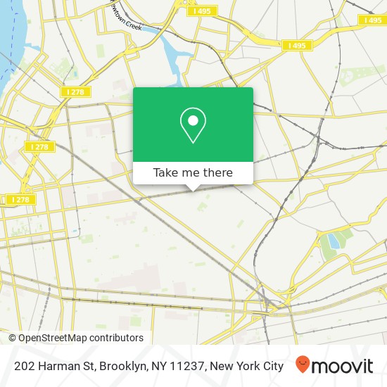 Mapa de 202 Harman St, Brooklyn, NY 11237