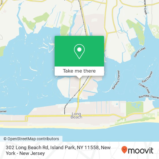 Mapa de 302 Long Beach Rd, Island Park, NY 11558