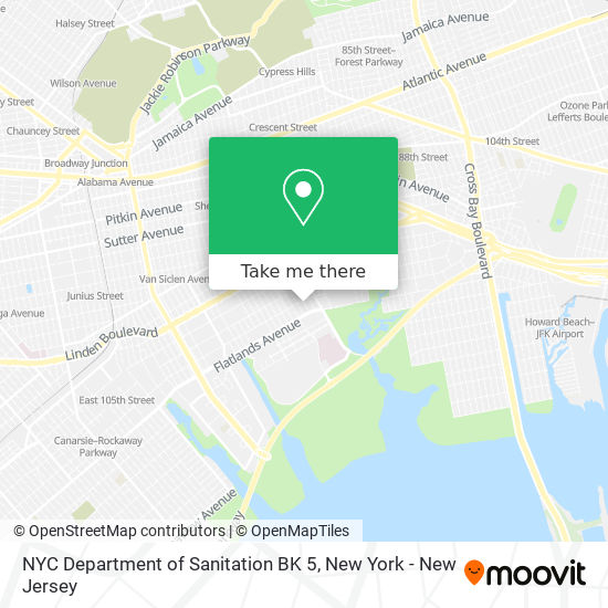 Mapa de NYC Department of Sanitation BK 5