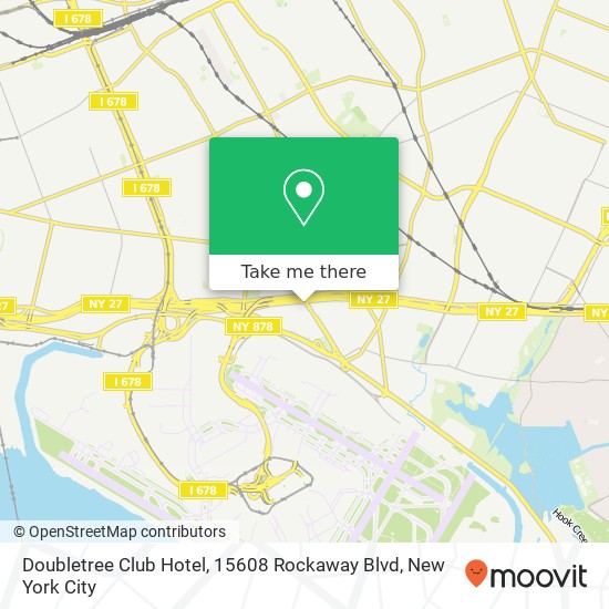 Mapa de Doubletree Club Hotel, 15608 Rockaway Blvd