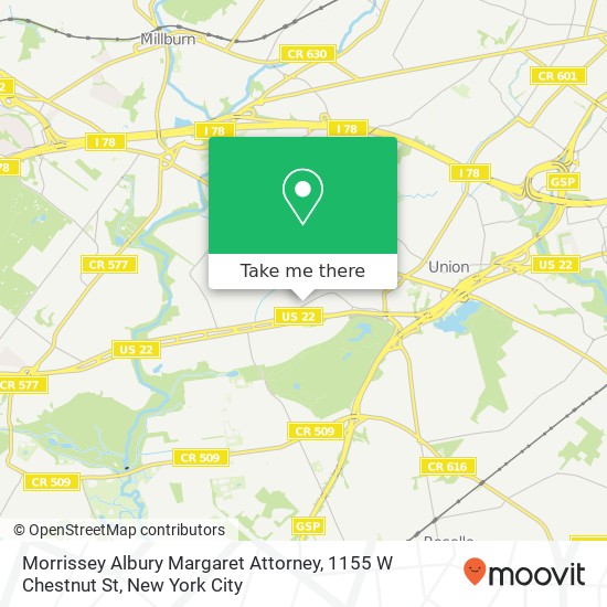 Mapa de Morrissey Albury Margaret Attorney, 1155 W Chestnut St