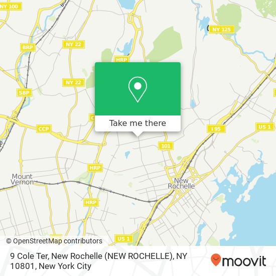 Mapa de 9 Cole Ter, New Rochelle (NEW ROCHELLE), NY 10801