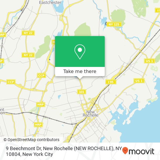 Mapa de 9 Beechmont Dr, New Rochelle (NEW ROCHELLE), NY 10804