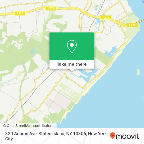 Mapa de 320 Adams Ave, Staten Island, NY 10306