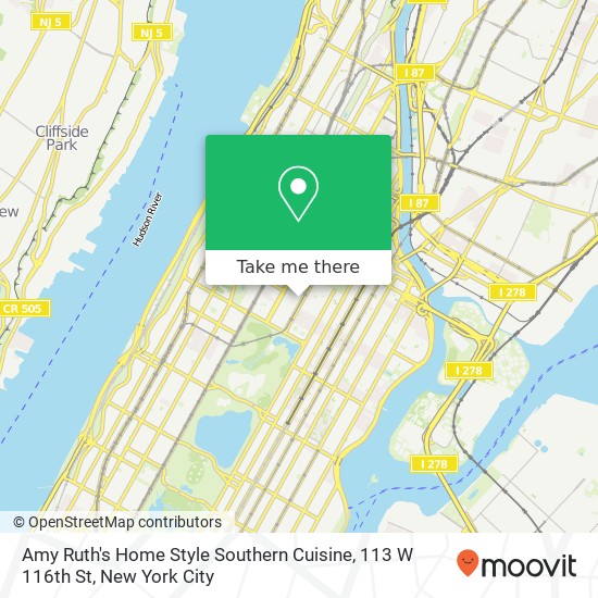 Amy Ruth's Home Style Southern Cuisine, 113 W 116th St map