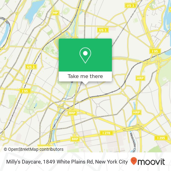 Mapa de Milly's Daycare, 1849 White Plains Rd