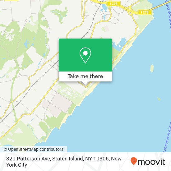 Mapa de 820 Patterson Ave, Staten Island, NY 10306