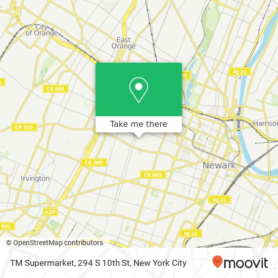 Mapa de TM Supermarket, 294 S 10th St