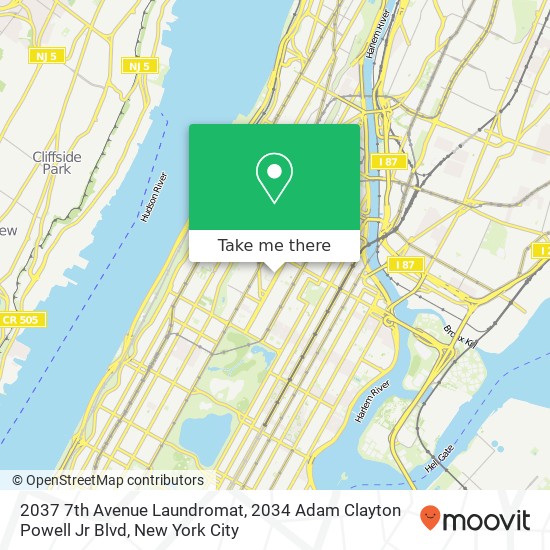 2037 7th Avenue Laundromat, 2034 Adam Clayton Powell Jr Blvd map
