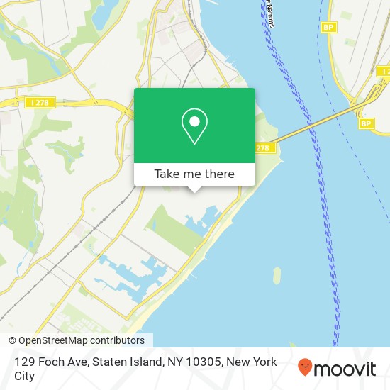 Mapa de 129 Foch Ave, Staten Island, NY 10305