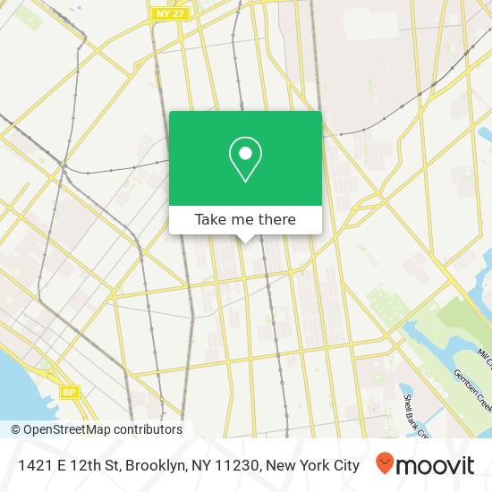 Mapa de 1421 E 12th St, Brooklyn, NY 11230