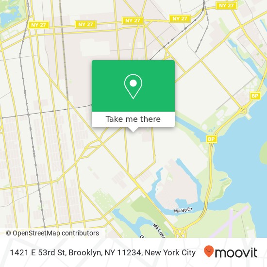 Mapa de 1421 E 53rd St, Brooklyn, NY 11234