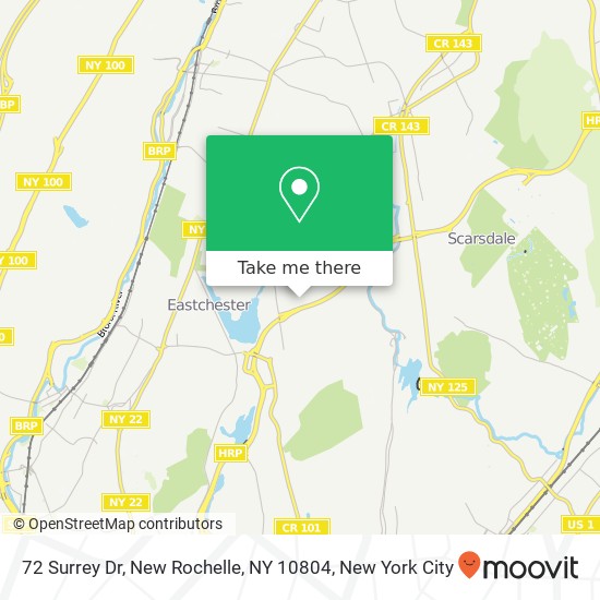 Mapa de 72 Surrey Dr, New Rochelle, NY 10804