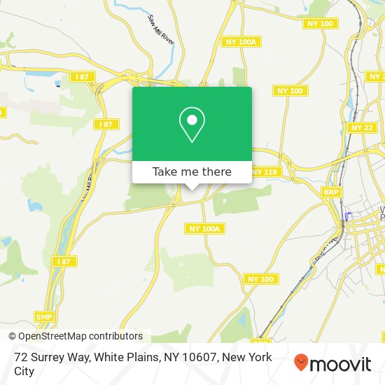 Mapa de 72 Surrey Way, White Plains, NY 10607