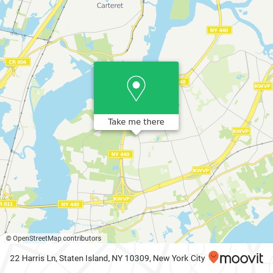Mapa de 22 Harris Ln, Staten Island, NY 10309