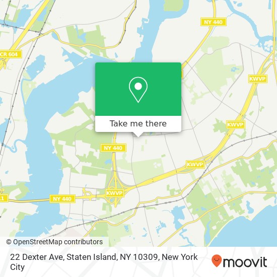 Mapa de 22 Dexter Ave, Staten Island, NY 10309