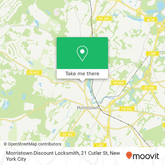 Morristown Discount Locksmith, 21 Cutler St map