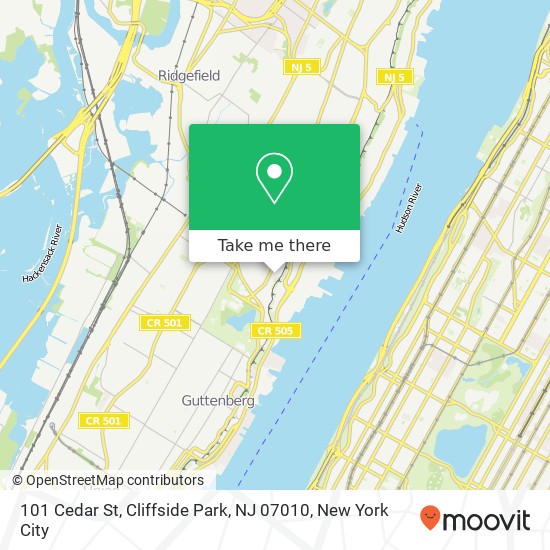 101 Cedar St, Cliffside Park, NJ 07010 map