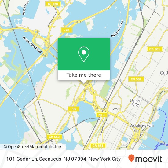 Mapa de 101 Cedar Ln, Secaucus, NJ 07094