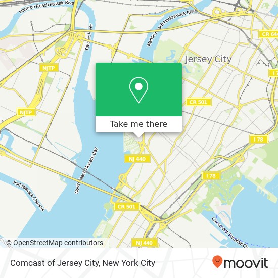 Mapa de Comcast of Jersey City