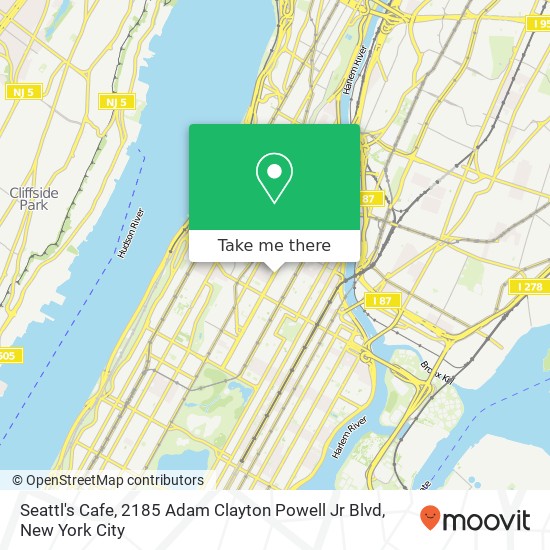 Mapa de Seattl's Cafe, 2185 Adam Clayton Powell Jr Blvd